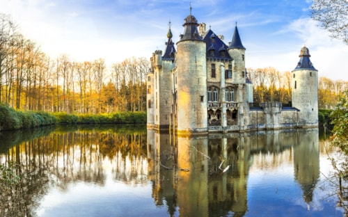 fairytale medieval castles of Europe.Belgium, Antwerpen region