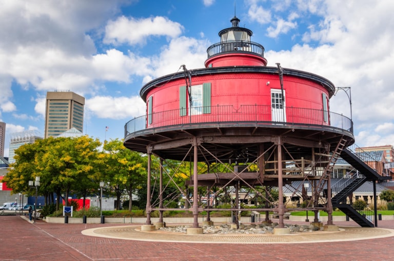 Seven Foot Knoll Lighthouse in Baltimore Waterfront