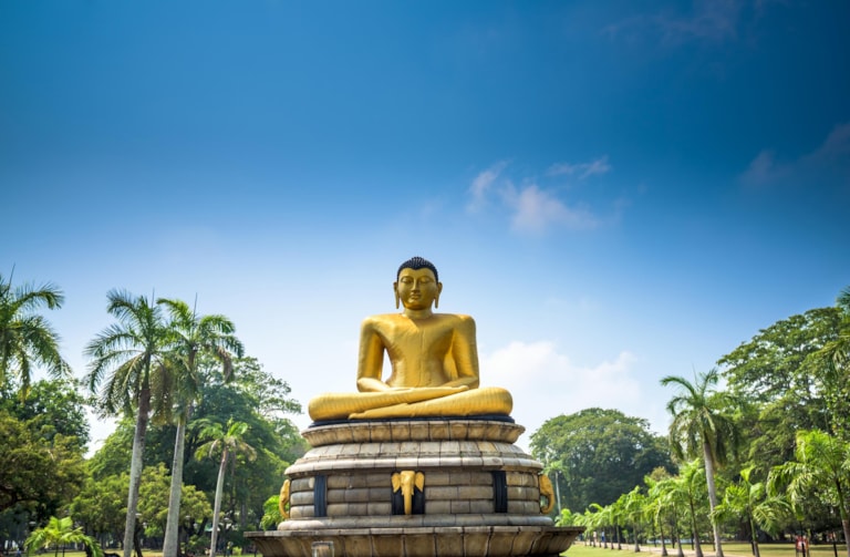 Buddha statue in Vihara Maha Devi park, Colombo, Sri Lanka