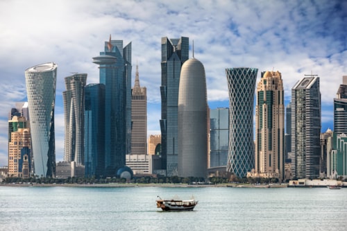 The bay of Doha, Qatar