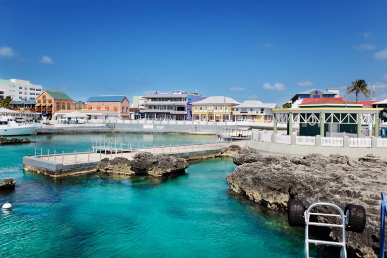 Waterfront shopping area in George Town, Grand Cayman