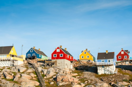 Colorful houses in Ilulissat, western Greenland