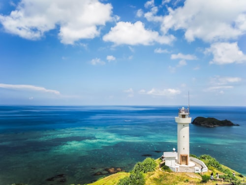 Hirakubosaki lighthouse of Ishigaki island in okinawa