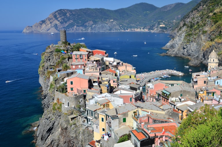 Vernazza from Cinque Terre is a small town in comune La Spezia, Italy.