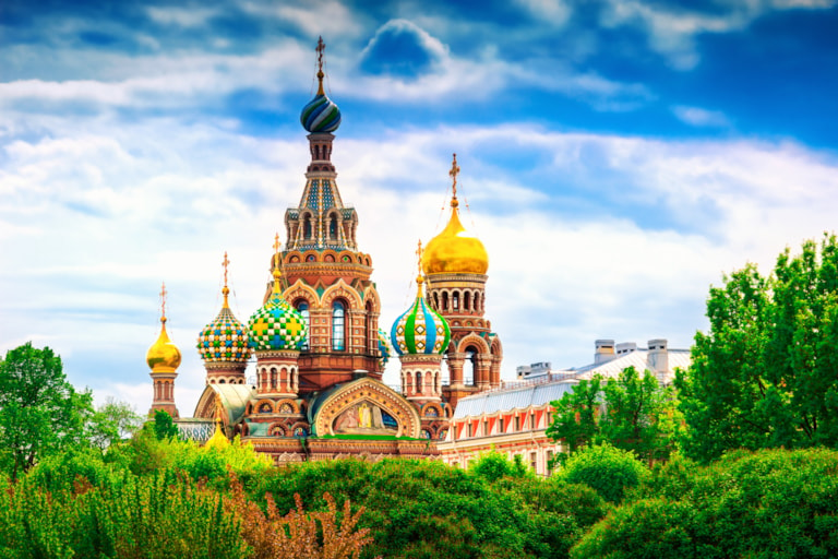 Famous church of the Savior on Spilled Blood in Saint Petersburg, Russia