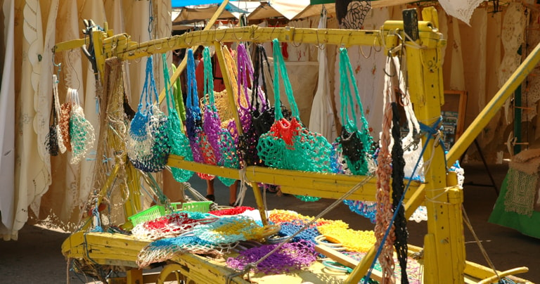 Handmade clothing sold at the market of La Valetta, Malta